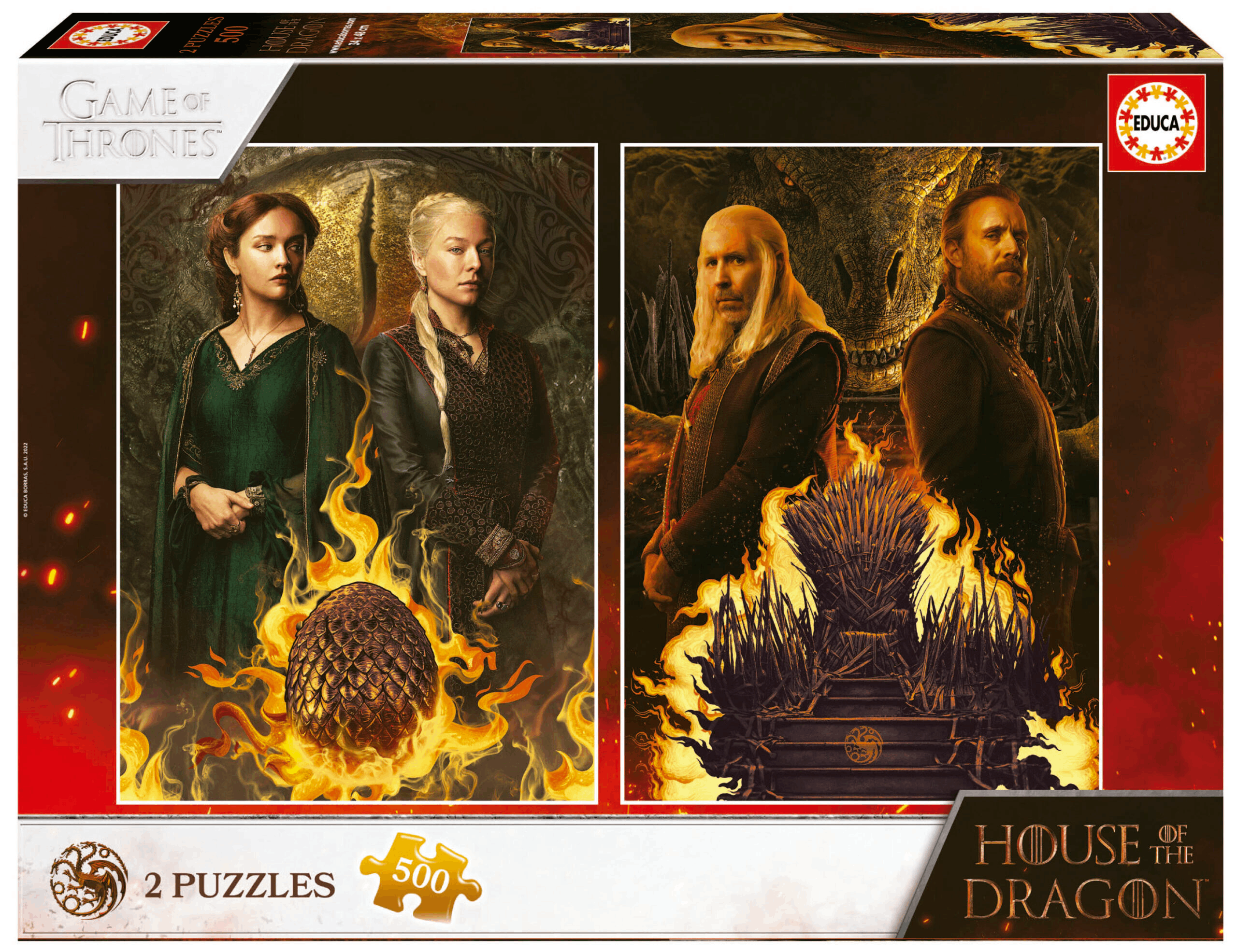 Puzzle 2x500 piese - Game of Thrones - House Of The Dragon | Educa