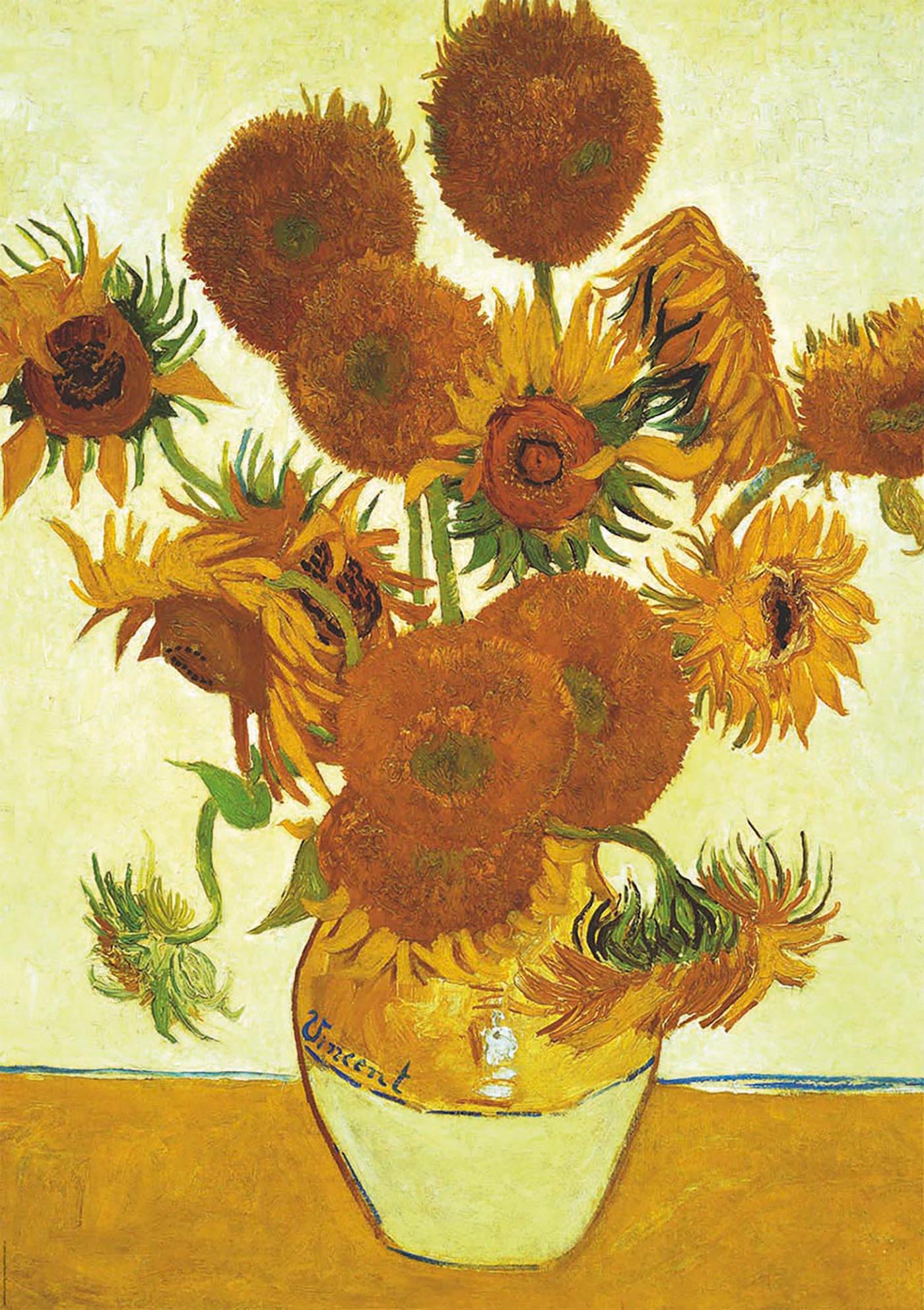 Puzzle 2x1000 piese - Vincent Van Gogh - Sunflowers and Cafe Terrace at Night | Educa - 1