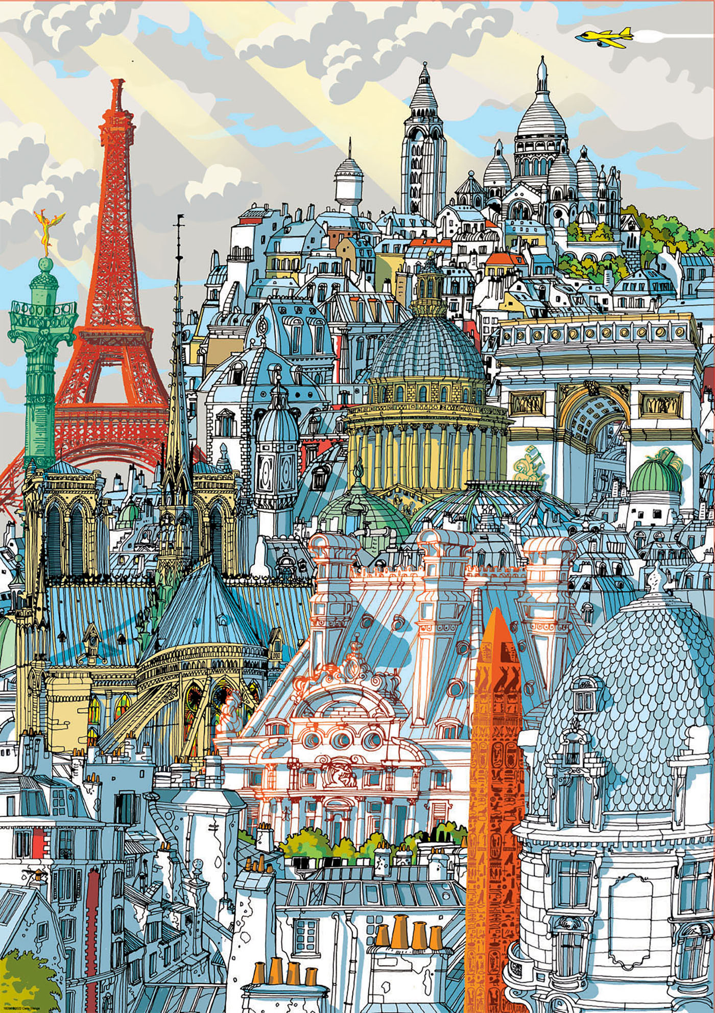Puzzle 1000 piese - Paris - Carlo Stanga | Educa - 1