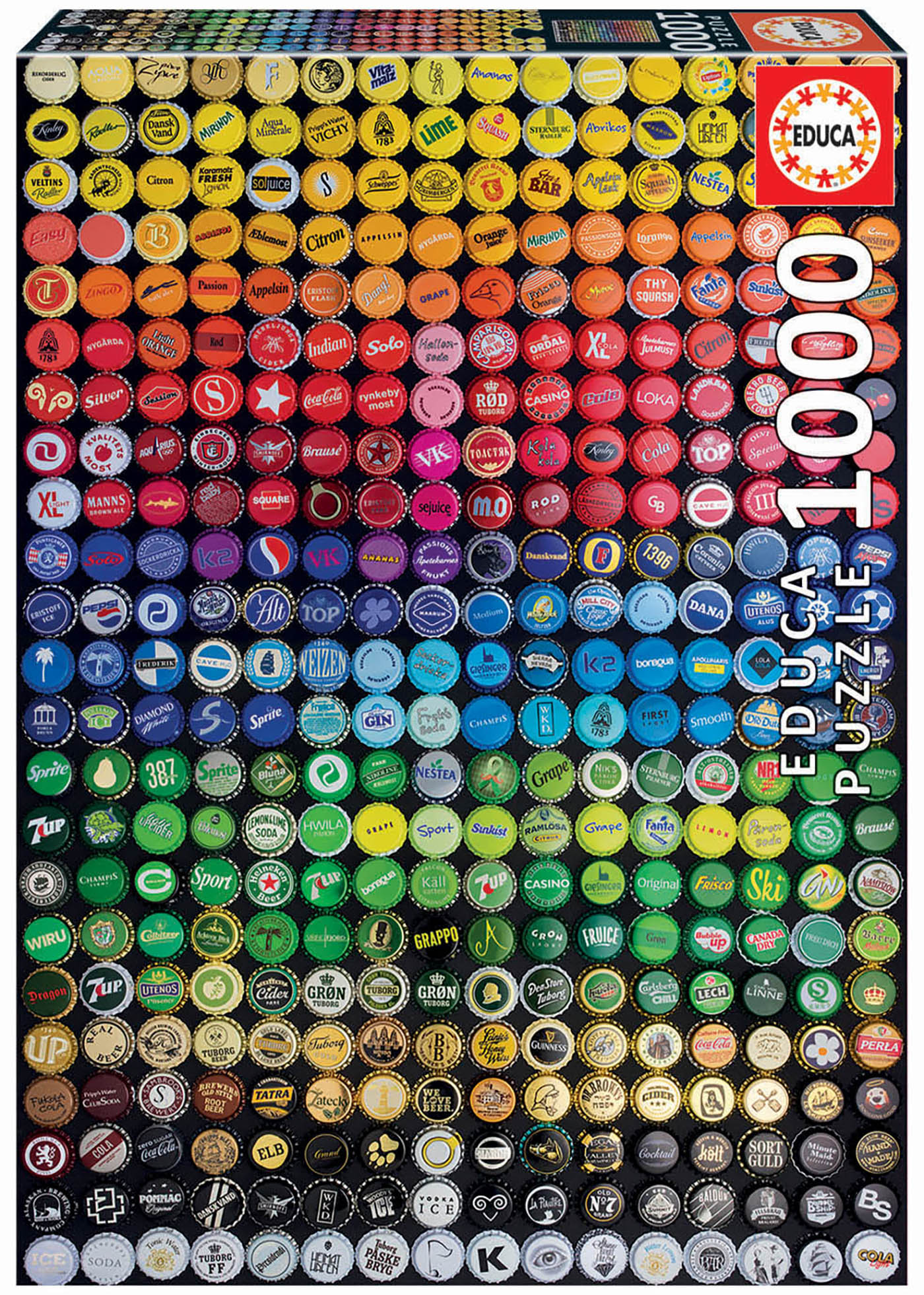 Puzzle 1000 piese - Collage Bottle Caps | Educa