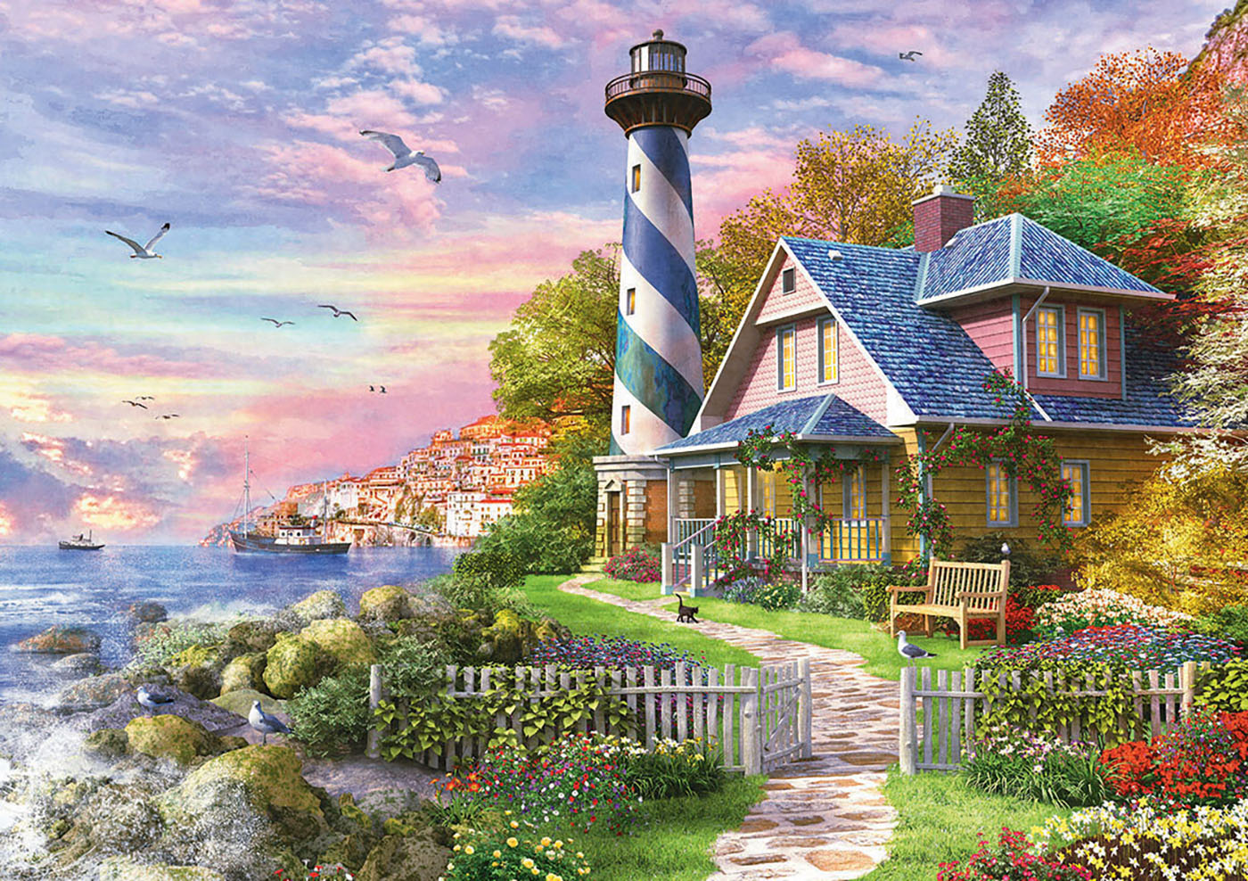 Puzzle 4000 piese - Lighthouse at Rock Bay | Educa