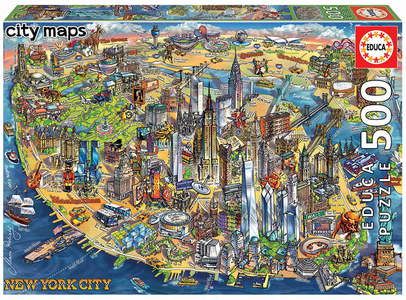 Puzzle 500 piese - New York City Map | Educa