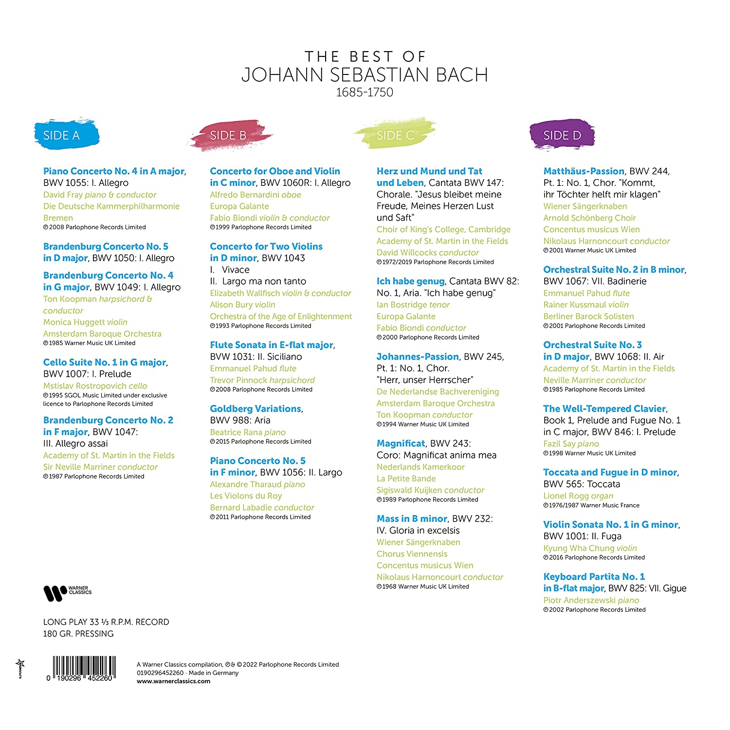 The Best of Bach - Vinyl | Johann Sebastian Bach, Various Artists