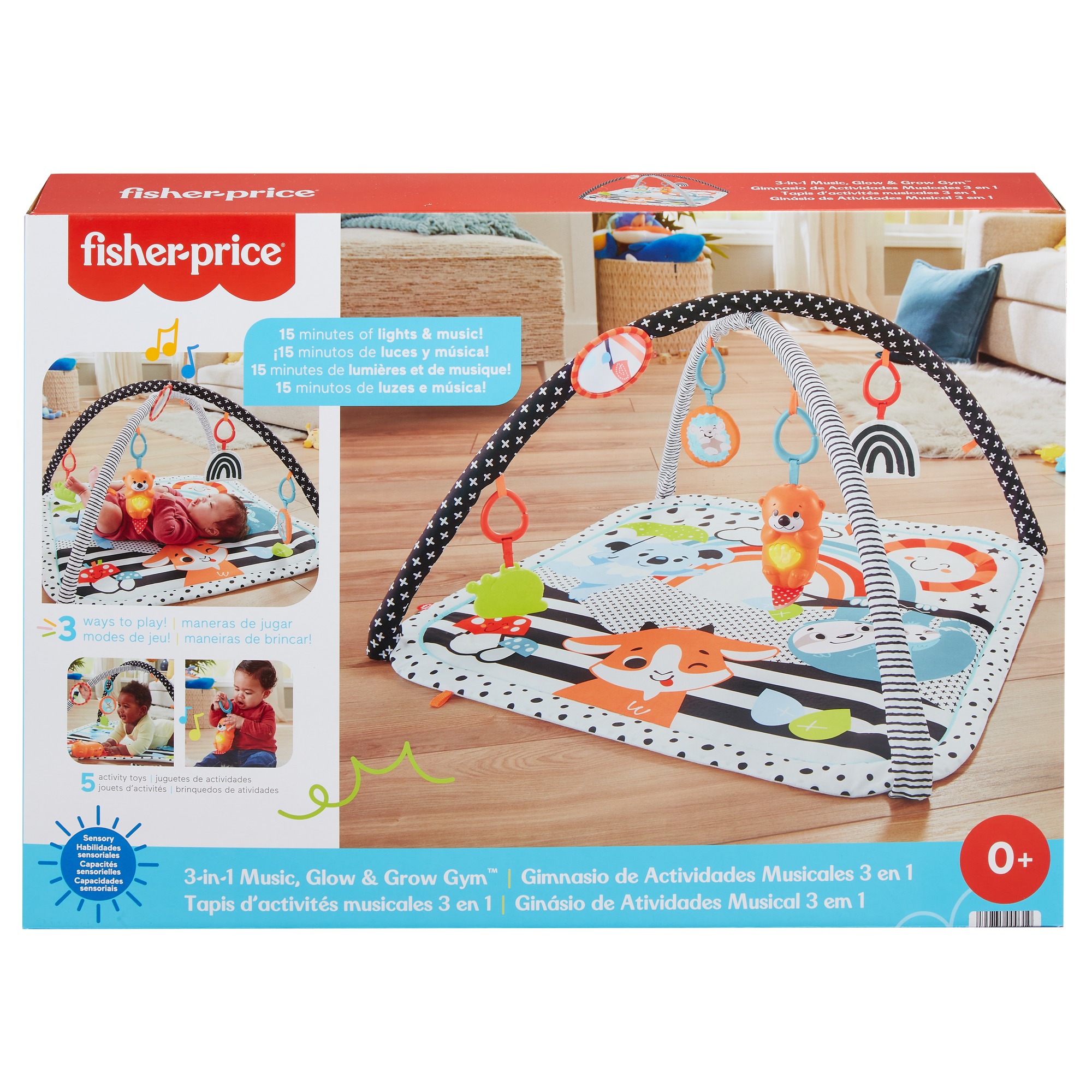 Jucarie bebelusi - 3 in 1 Music, Glow & Grow Gym | Fisher-Price