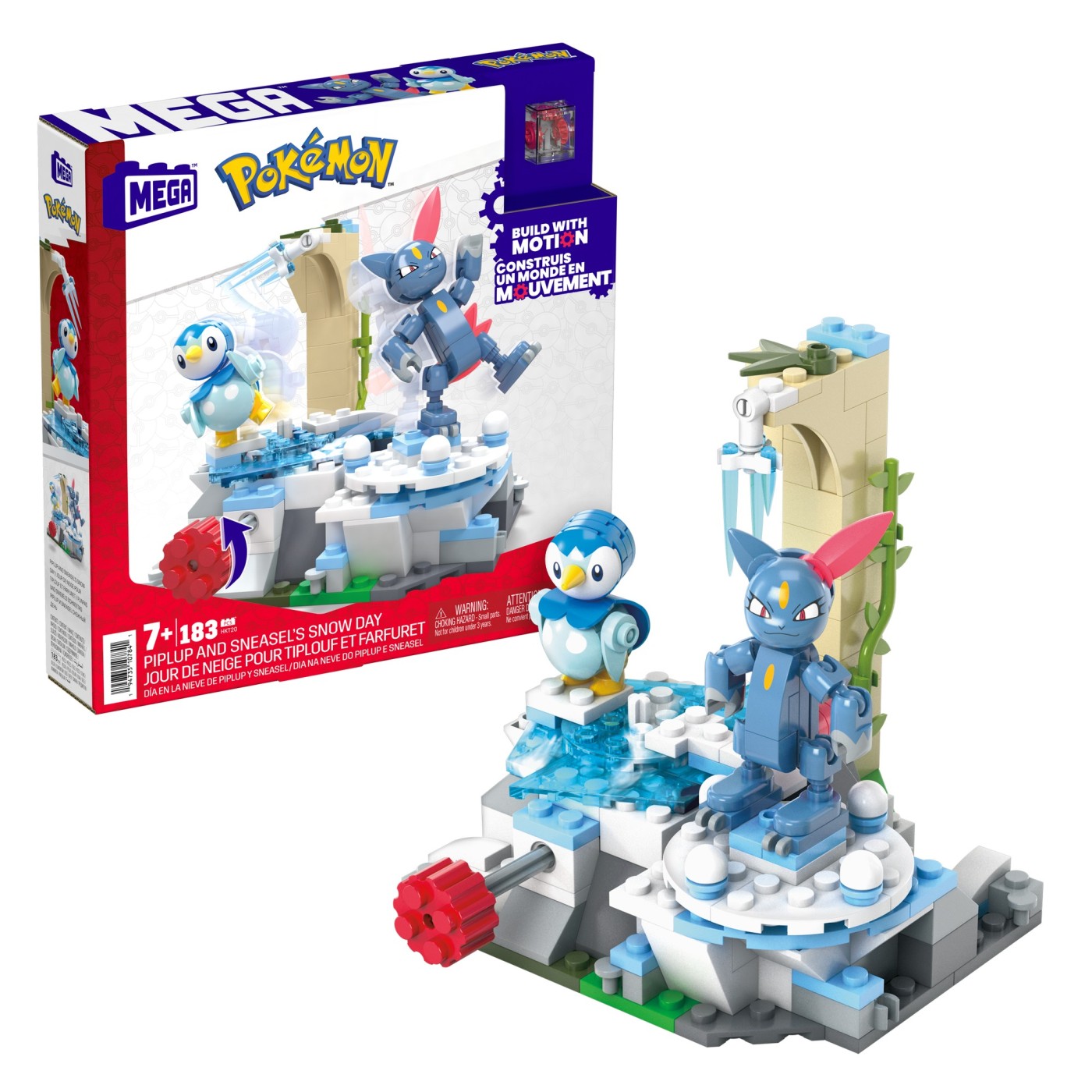 Set de constructie - Mega - Pokemon Piplup and Sneasel\'s Snow Day | Mattel