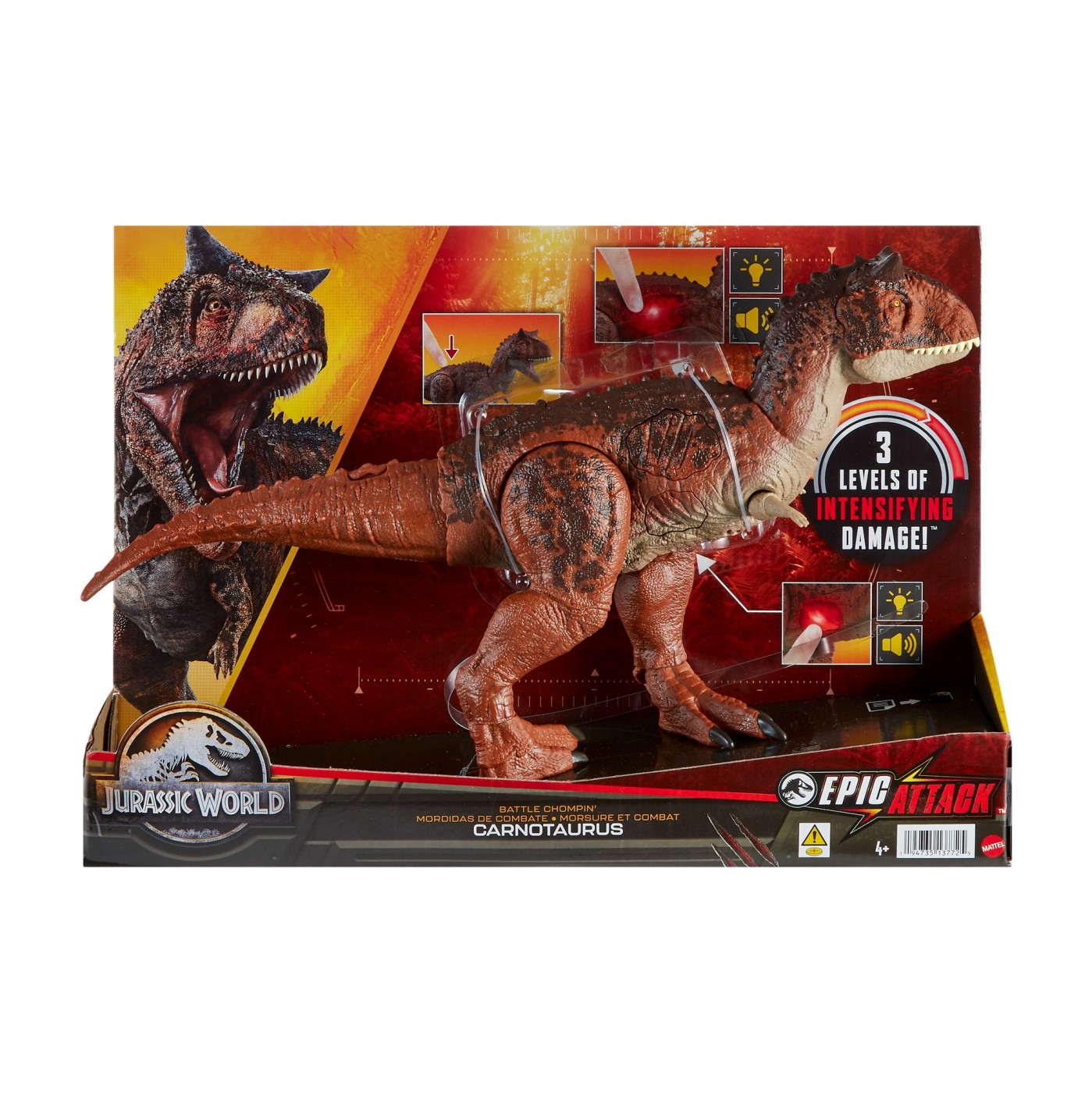 Figurina - Jurassic World - Epic Attack - Carnotaurus | Mattel - 5 | YEO