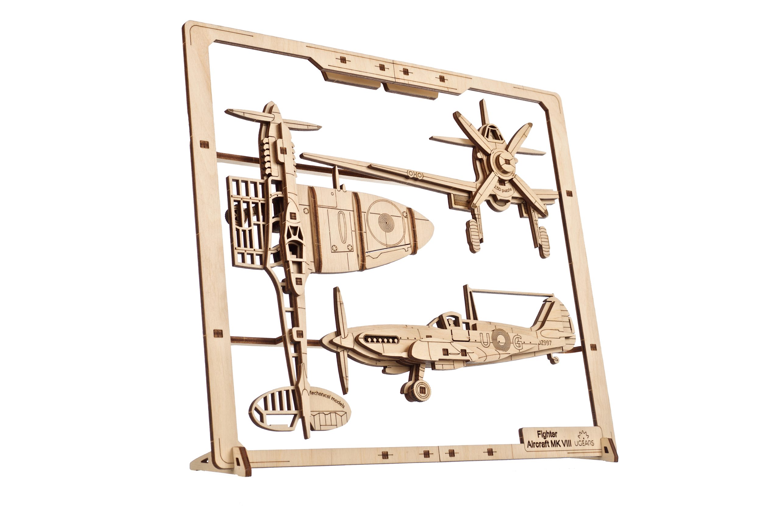 Puzzle mecanic - Fighter Aircraft 2.5D | Ugears - 1