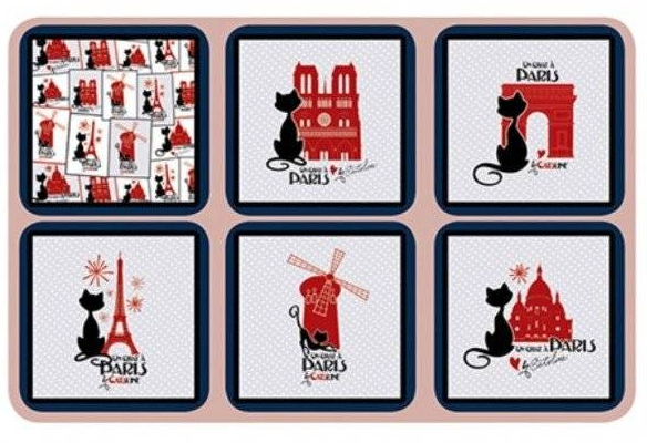 Set 6 suporturi pahare - Catsline Paris | Cartexpo