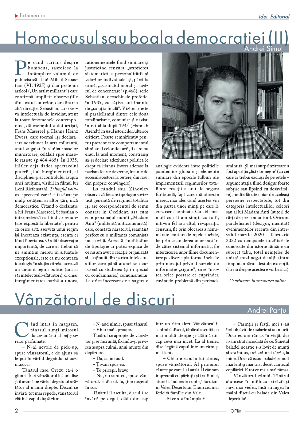 Fictiunea OPTm - Nr. 66, 3 aprilie 2023 |