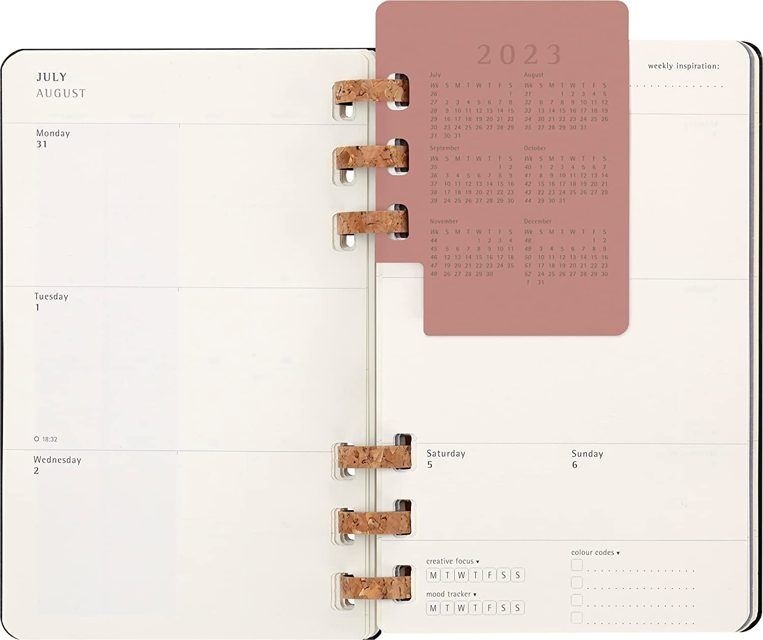 Agenda 2023 -2024 - 12-Months Academic Planner - Large, Spiral, Hard Cover - Black | Moleskine - 9 | YEO