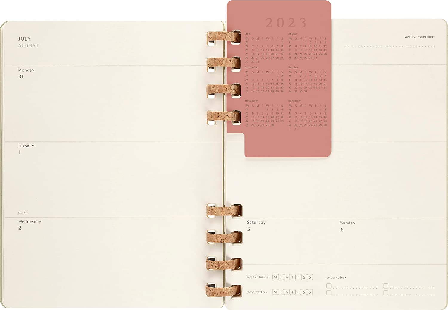 Agenda 2023 -2024 - 12-Months Academic Planner - XL, Spiral, Hard Cover - Crush Kiwi | Moleskine - 9 | YEO