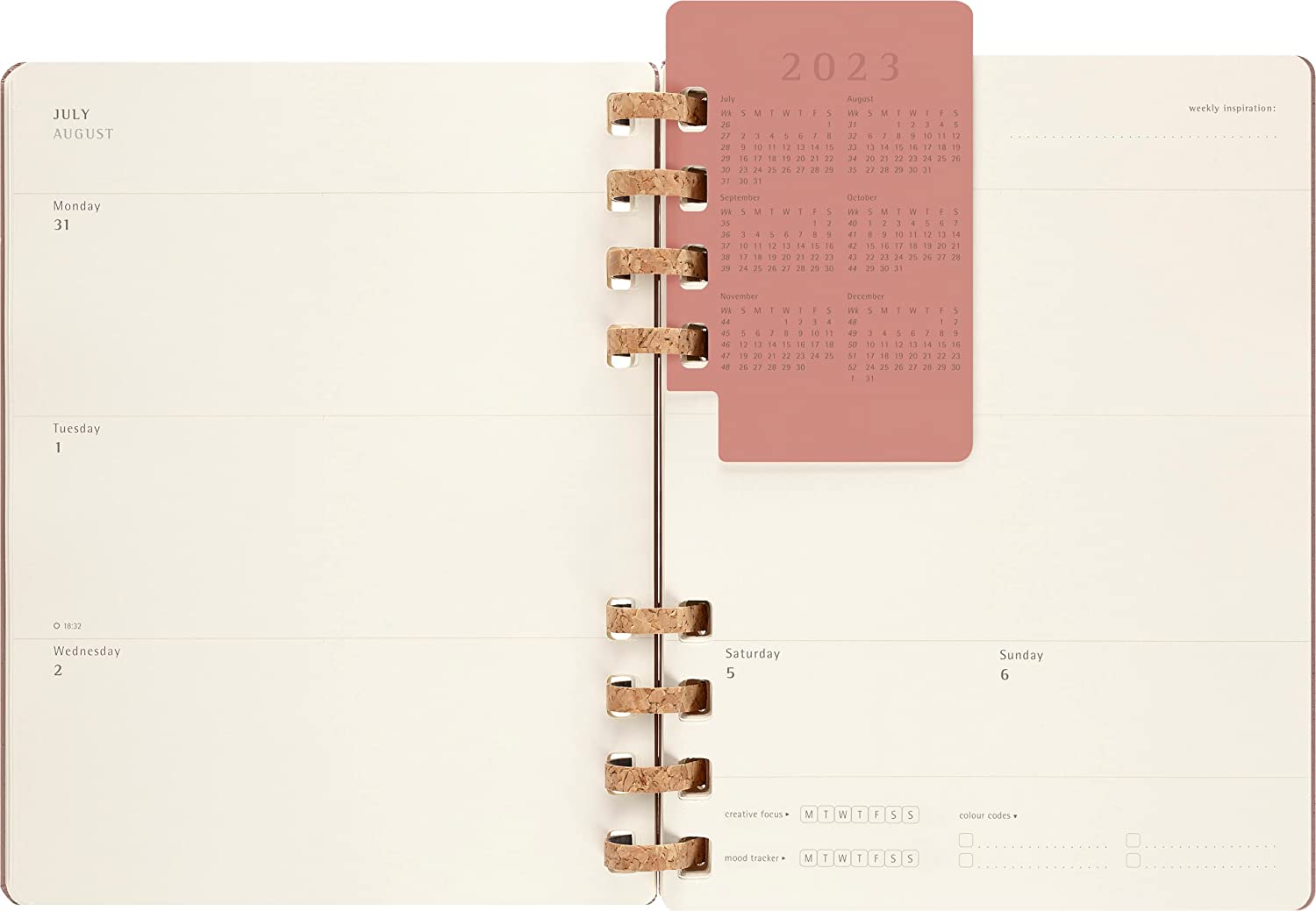 Agenda 2023 -2024 - 12-Months Academic Planner - XL, Spiral, Hard Cover - Crush Almond | Moleskine - 9 | YEO