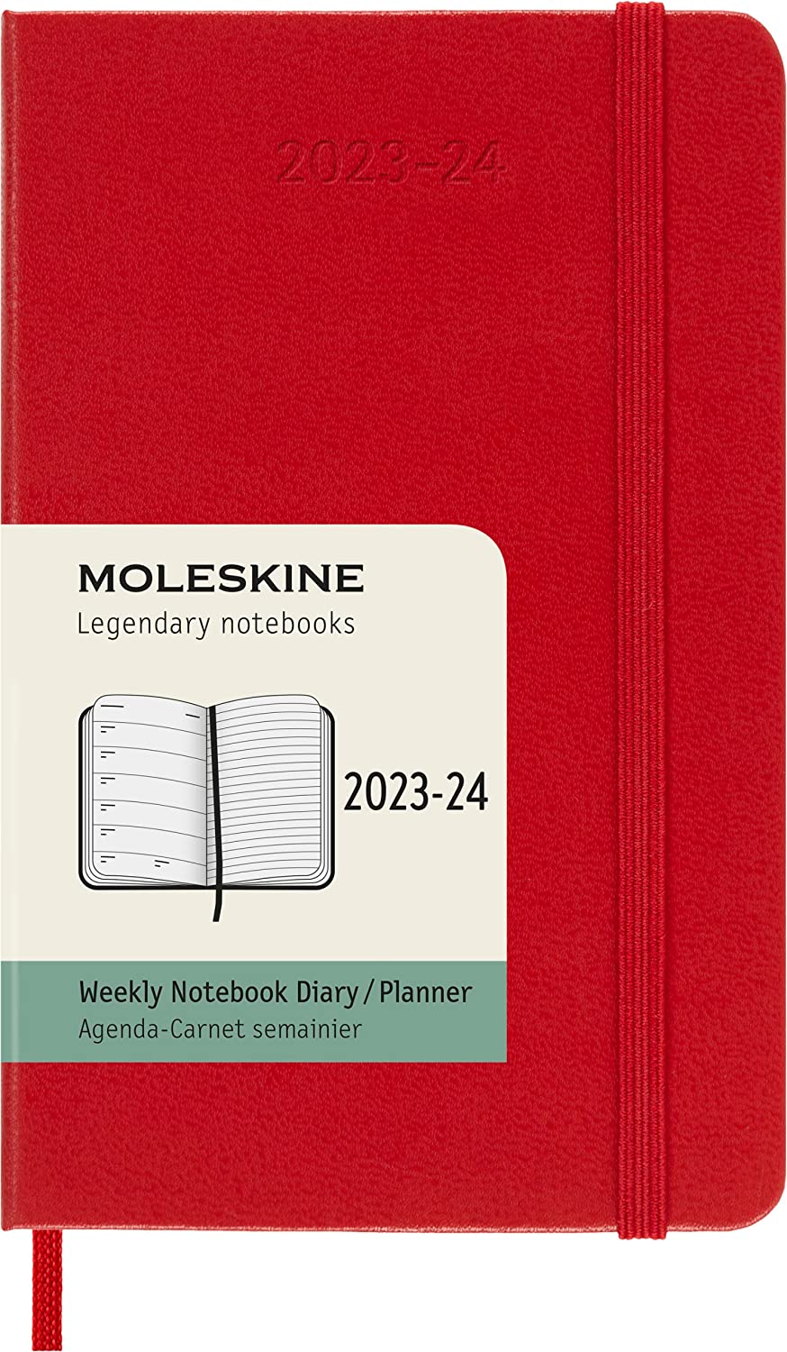 Agenda 2023-2024 - 18-Month Weekly Planner - Pocket, Hard Cover - Scarlet Red | Moleskine - 6 | YEO