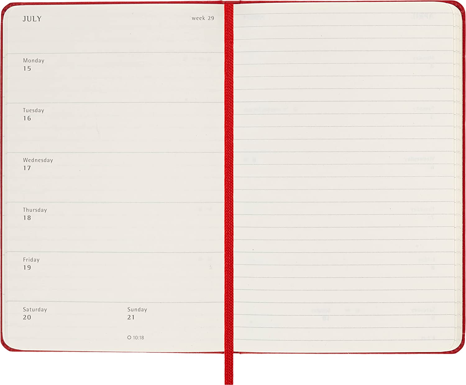 Agenda 2023-2024 - 18-Month Weekly Planner - Pocket, Hard Cover - Scarlet Red | Moleskine - 2 | YEO