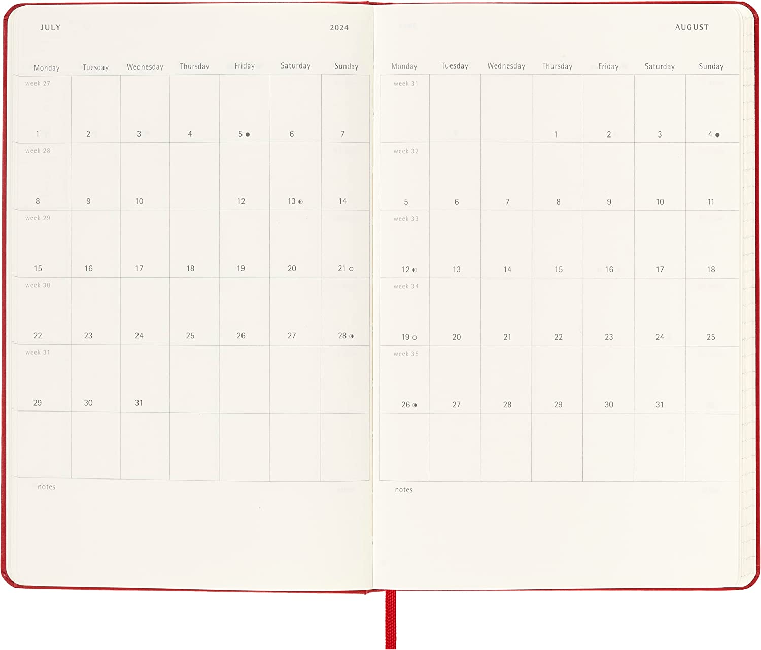 Agenda 2023-2024 - 18-Month Weekly Planner - Large, Hard Cover - Scarlet Red | Moleskine - 3 | YEO