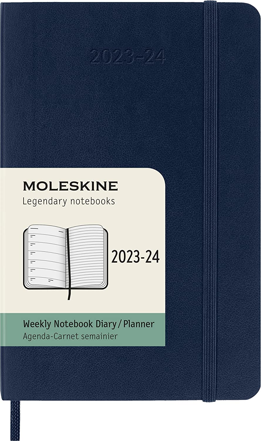 Agenda 2023-2024 - 18-Month Weekly Planner - Pocket, Soft Cover - Sapphire Blue | Moleskine - 6 | YEO