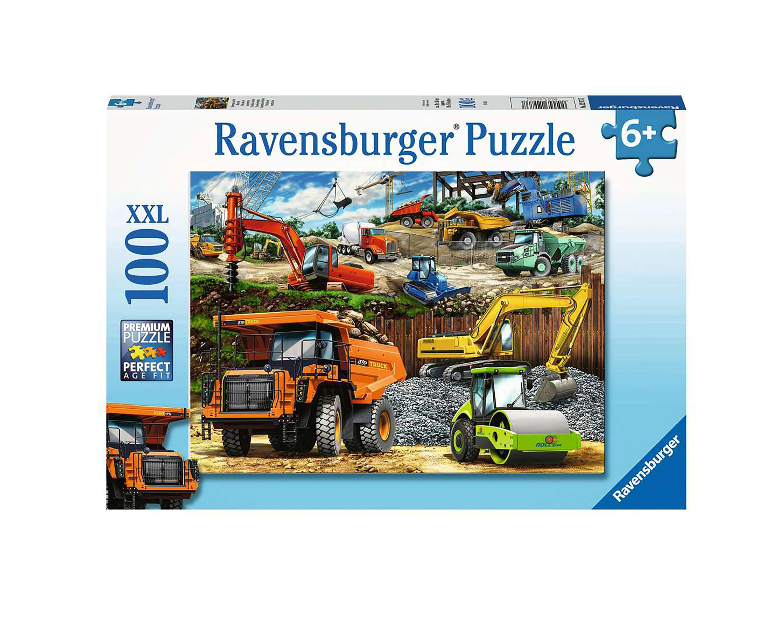 Puzzle calsic - Vehicule de constructii - 100 piese | Ravensburger - 1