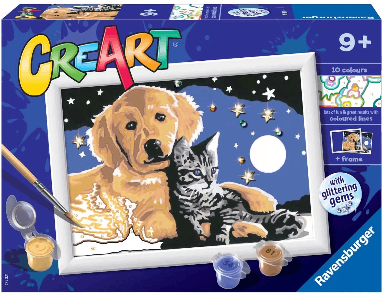 Set pictura pe numere - Creart - Catel si pisicuta | Ravensburger - 1 | YEO