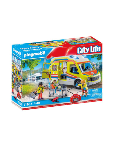 Set de joaca - City Life - Ambulanta galben cu lumini si sunet | Playmobil