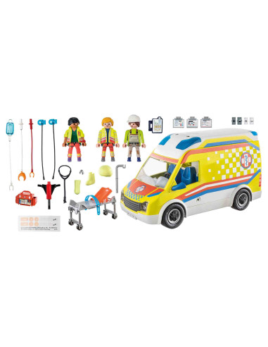 Set de joaca - City Life - Ambulanta galben cu lumini si sunet | Playmobil