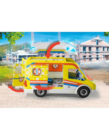 Set de joaca - City Life - Ambulanta galben cu lumini si sunet | Playmobil - 1 | YEO