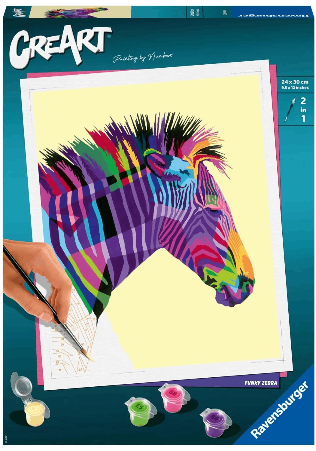 Pictura pe numere - Creart - Zebra | Ravensburger - 2 | YEO