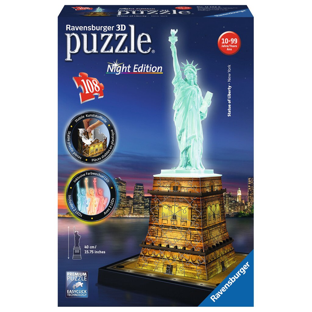 Puzzle 3D - Statuia Libertatii - Night Edition | Ravensburger