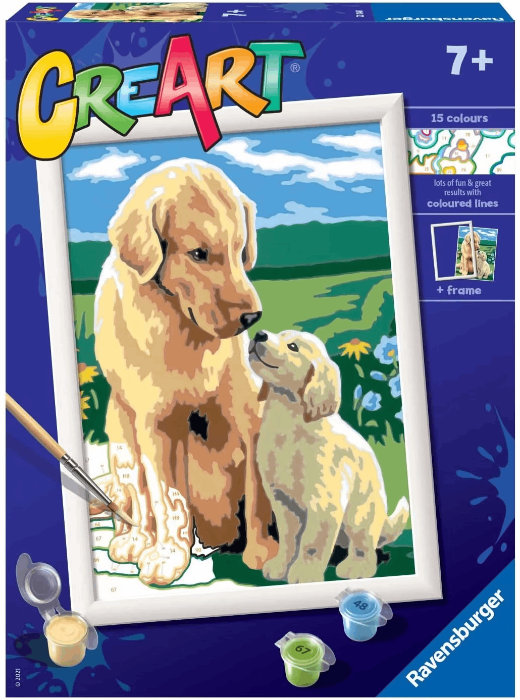 Set pictura pe numere - Creart - Catel cu pui | Ravensburger - 1 | YEO