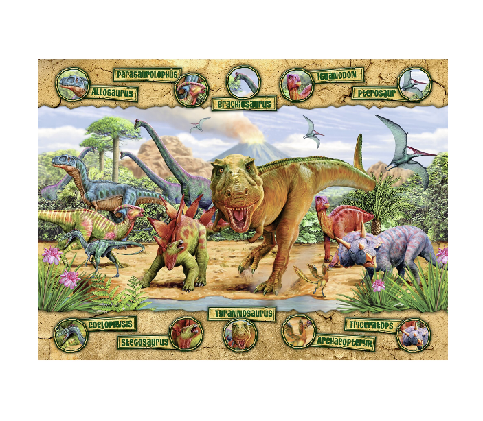 Puzzle clasic - Dinozauri - 100 piese | Ravensburger - 1
