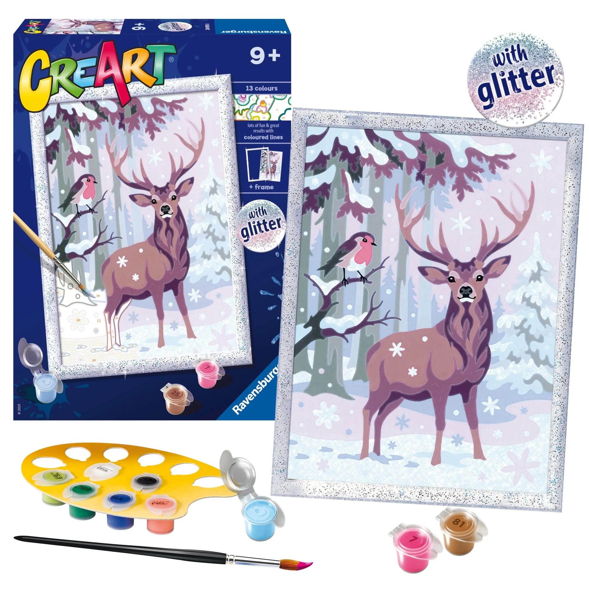 Set pictura pe numere - Creart - Caprioara si pasare | Ravensburger