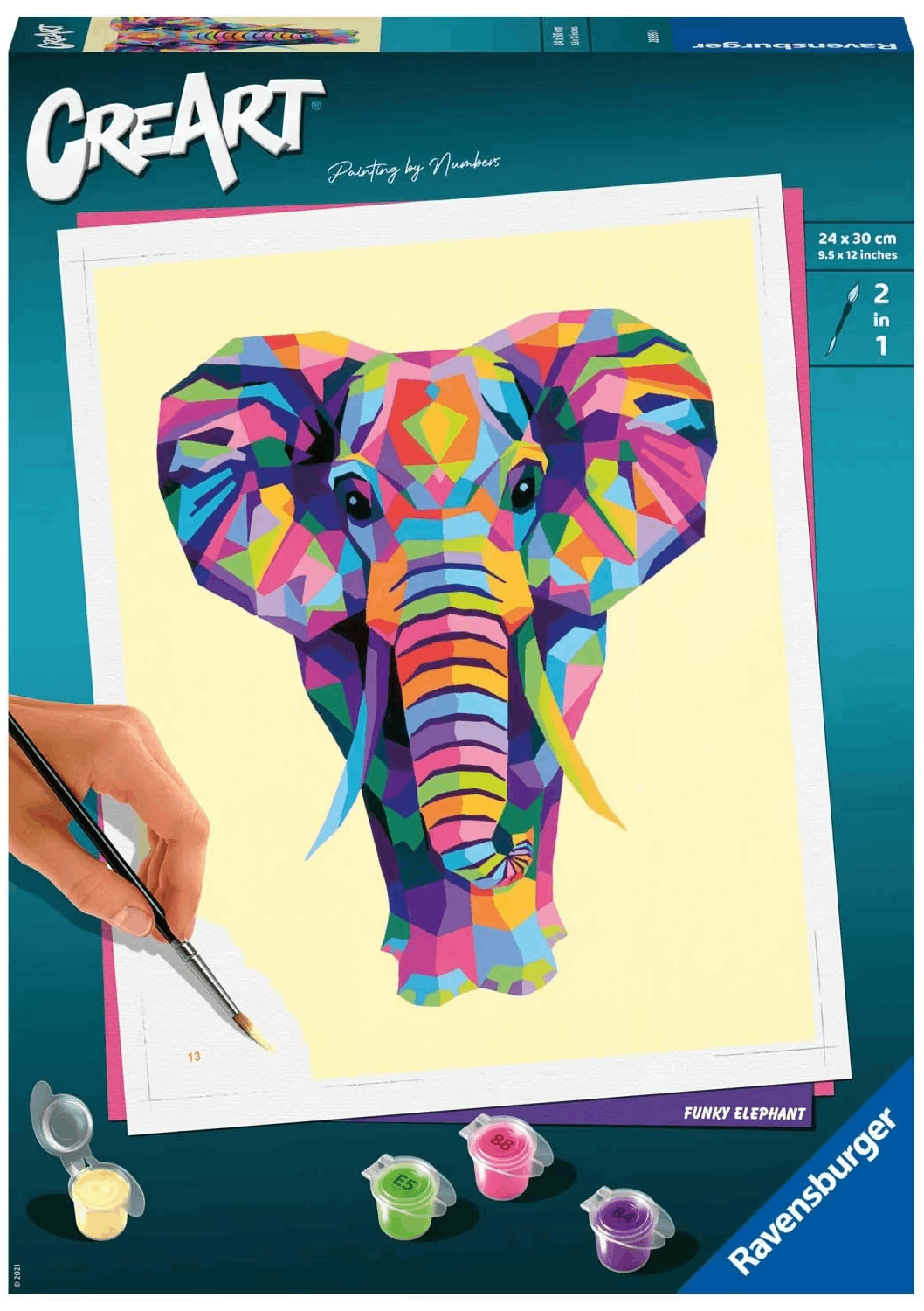 Set pictura pe numere - Creart - Elefant | Ravensburger - 2 | YEO