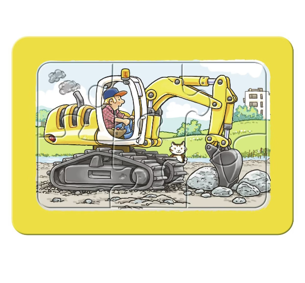 Puzzle clasic - Excavator, tractor si basculanta - 18 piese | Ravensburger - 2 | YEO