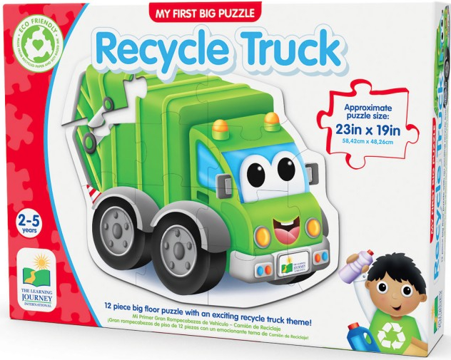 Puzzle de podea,12 piese - Camion de Reciclat | The Learning Journey