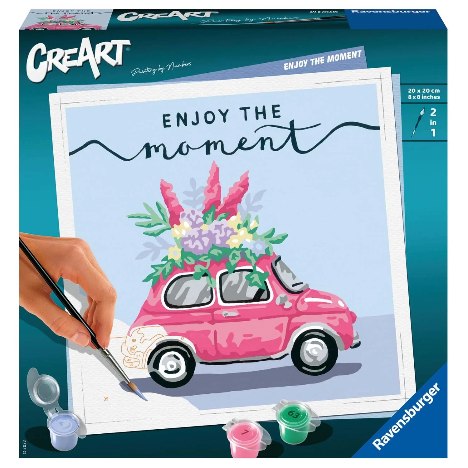 Set pictura pe numere - Creart - Masina cu flori | Ravensburger - 2 | YEO