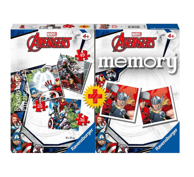 Set 3 puzzle - Joc memorie Avengers - 110 piese | Ravensburger