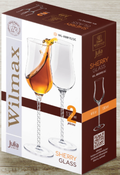 Set 2 pahare cu picior - Sherry | Wilmax