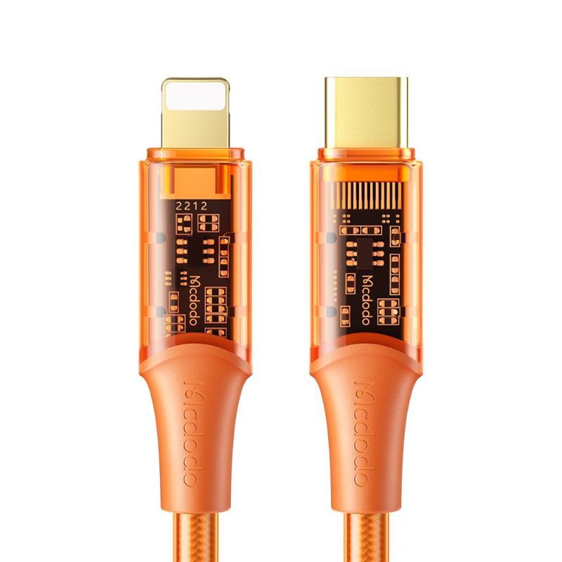 Cablu USB C - Amber Series Fast Charging Type-C la Lightning, 36W, 1.2m Orange | Mcdodo - 7 | YEO