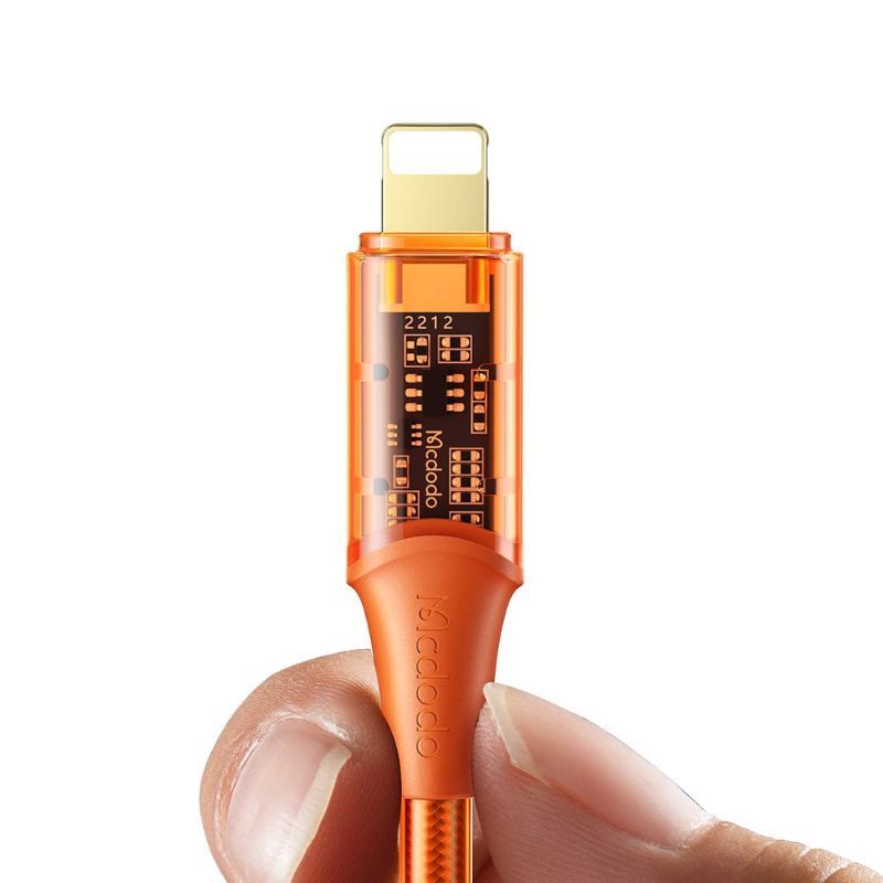 Cablu USB C - Amber Series Fast Charging Type-C la Lightning, 36W, 1.2m Orange | Mcdodo