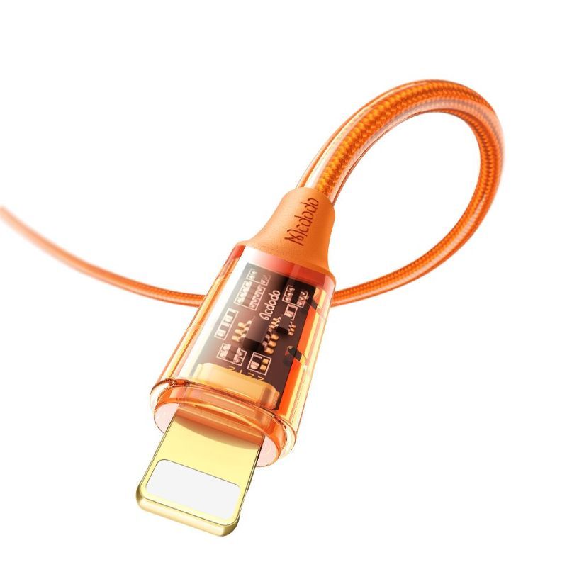 Cablu USB C - Amber Series Fast Charging Type-C la Lightning, 36W, 1.2m Orange | Mcdodo - 1 | YEO