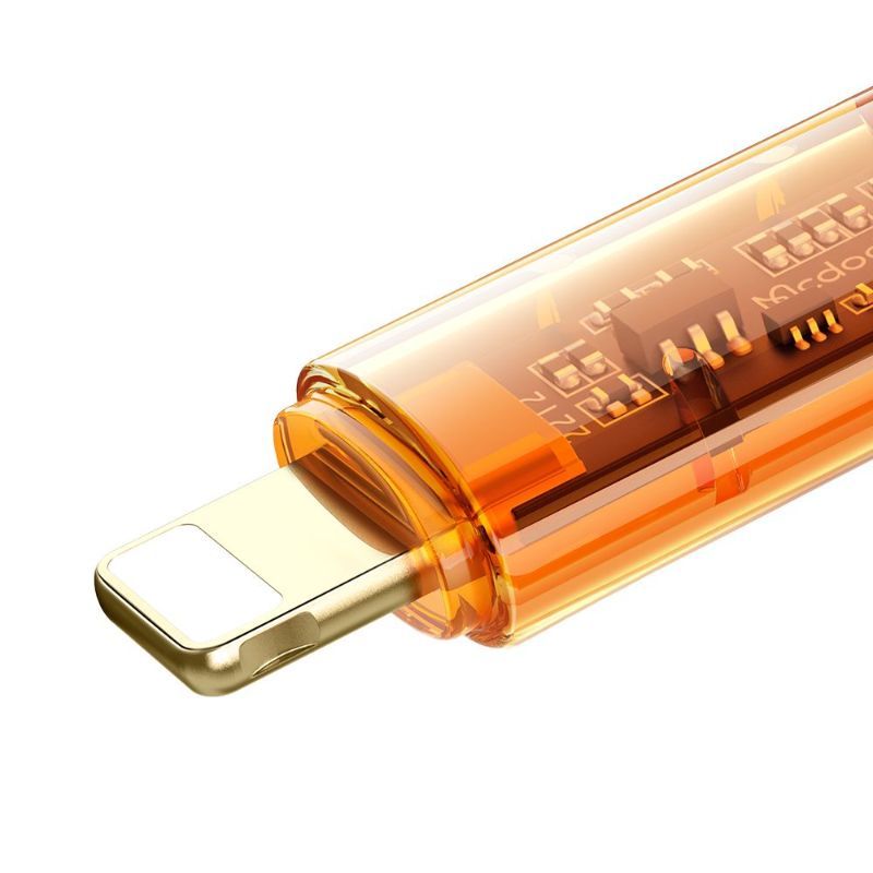 Cablu USB C - Amber Series Fast Charging Type-C la Lightning, 36W, 1.2m Orange | Mcdodo - 2 | YEO