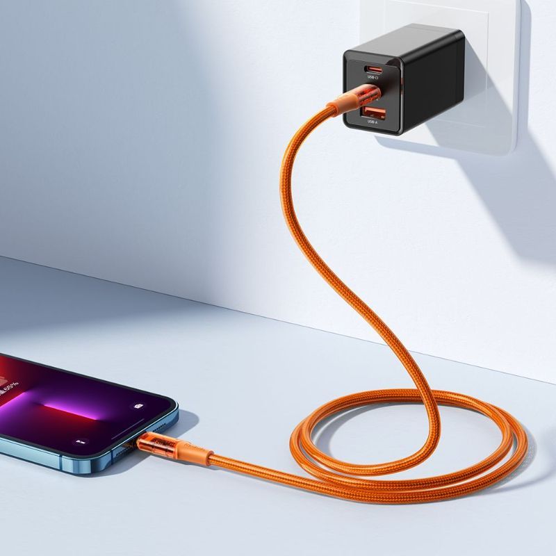 Cablu USB C - Amber Series Fast Charging Type-C la Lightning, 36W, 1.2m Orange | Mcdodo - 4 | YEO