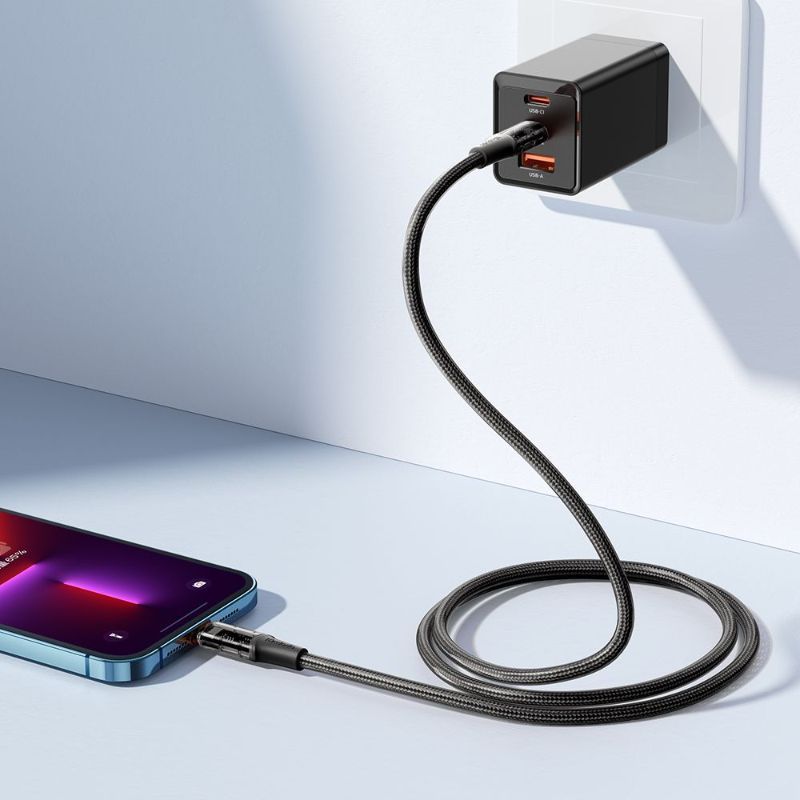 Cablu USB C - Amber Series Fast Charging Type-C la Lightning, 36W, 1.2m Black | Mcdodo - 2 | YEO