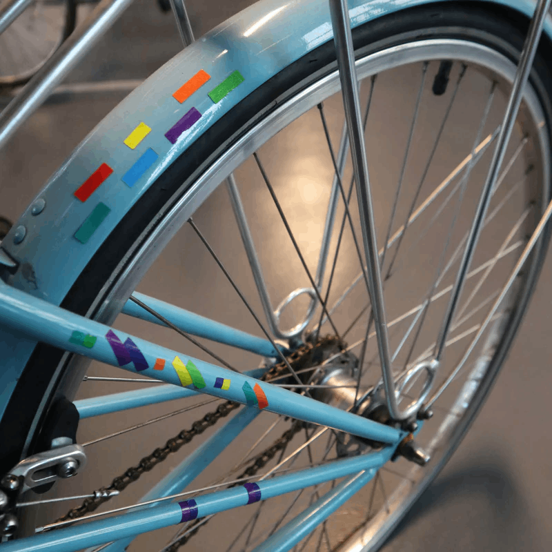 Stickere bicicleta - Rainbow Blocks Reflect | Kikkerland - 1 | YEO