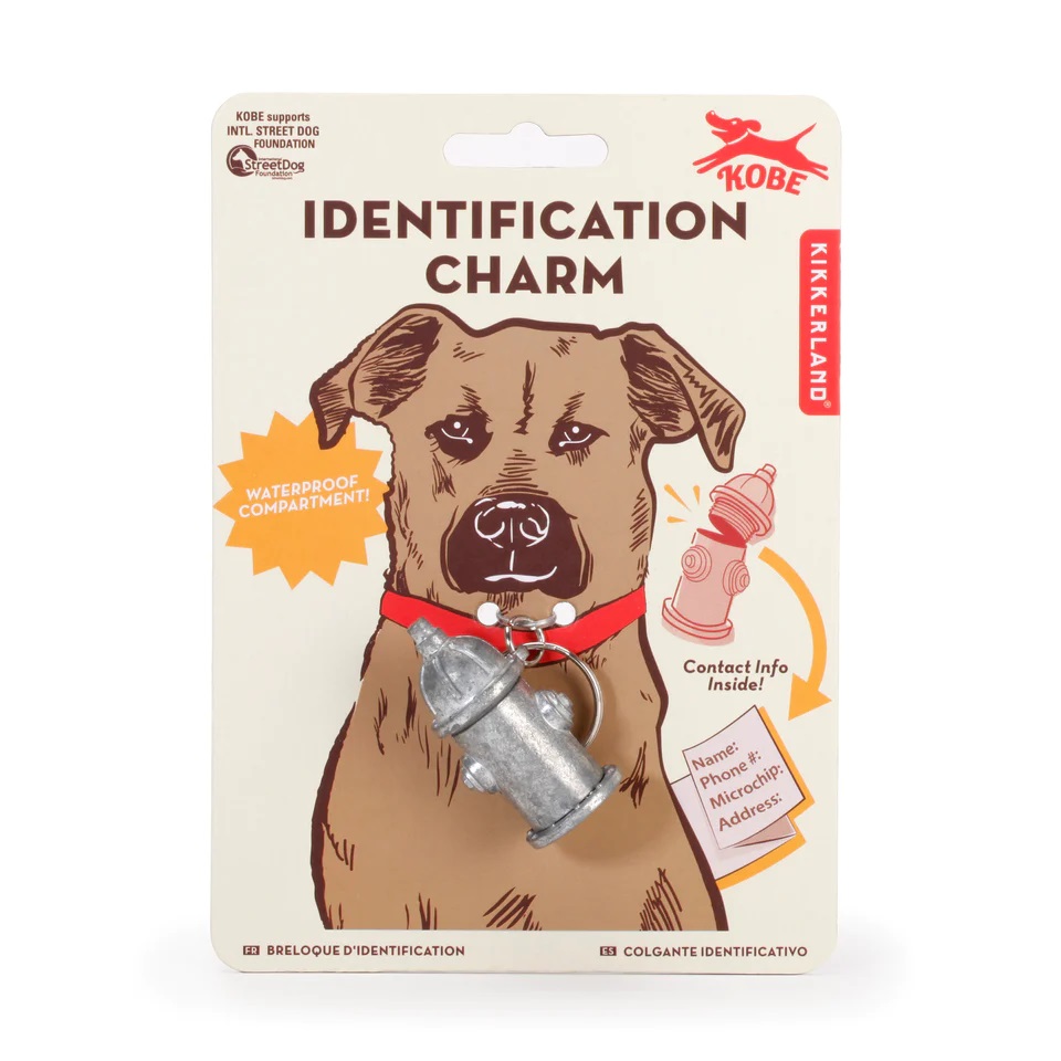 Pandantiv zgarda tip capsula pentru date de identificare - Kobe Identification Fire Hydrant Charm | Kikkerland - 1 | YEO