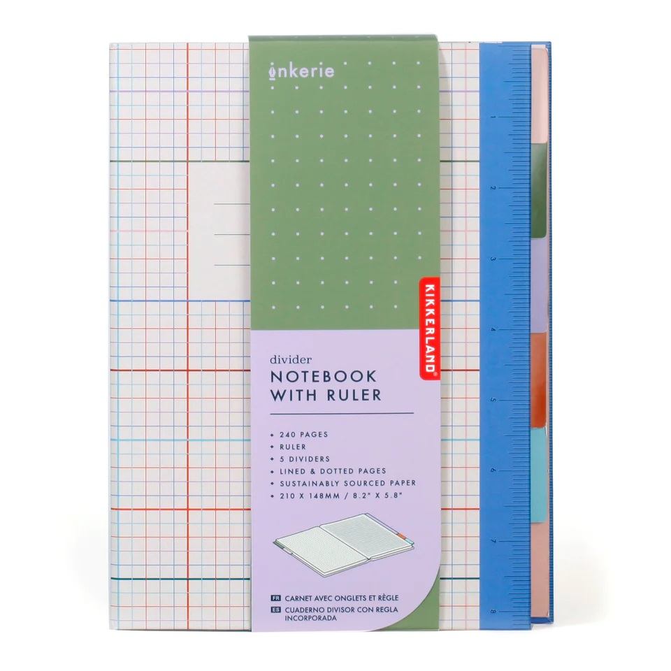 Carnet - Divider Notebook with Ruler | Kikkerland - 2 | YEO