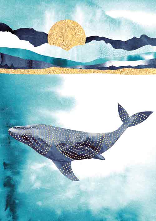 Felicitare - Moonstone - Blue Whale | Artige