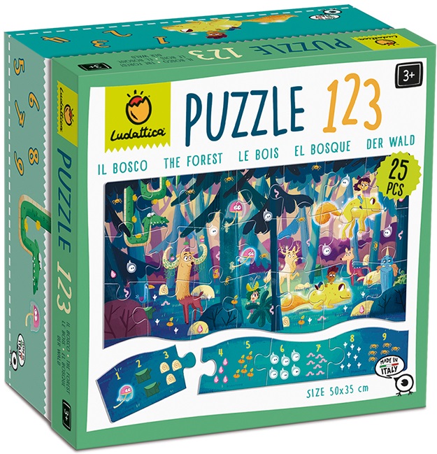 Puzzle 25 piese - 1 2 3 - Padurea | Ludattica