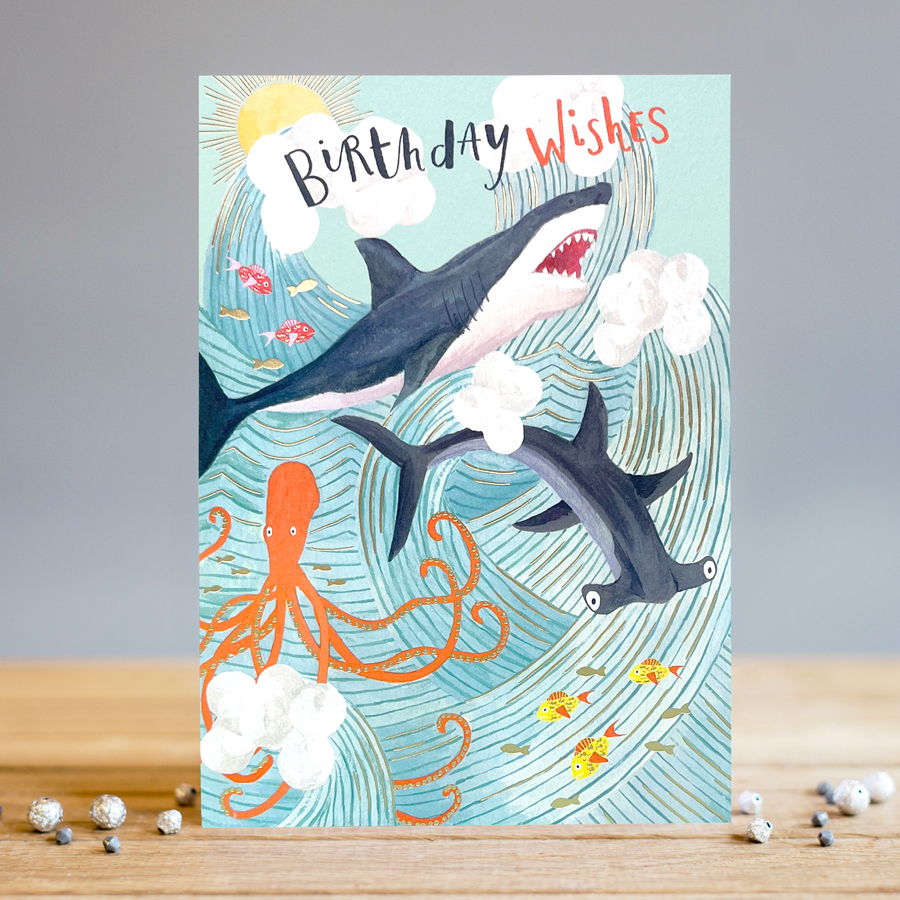 Felicitare - Sharks | Louise Tiler Designs