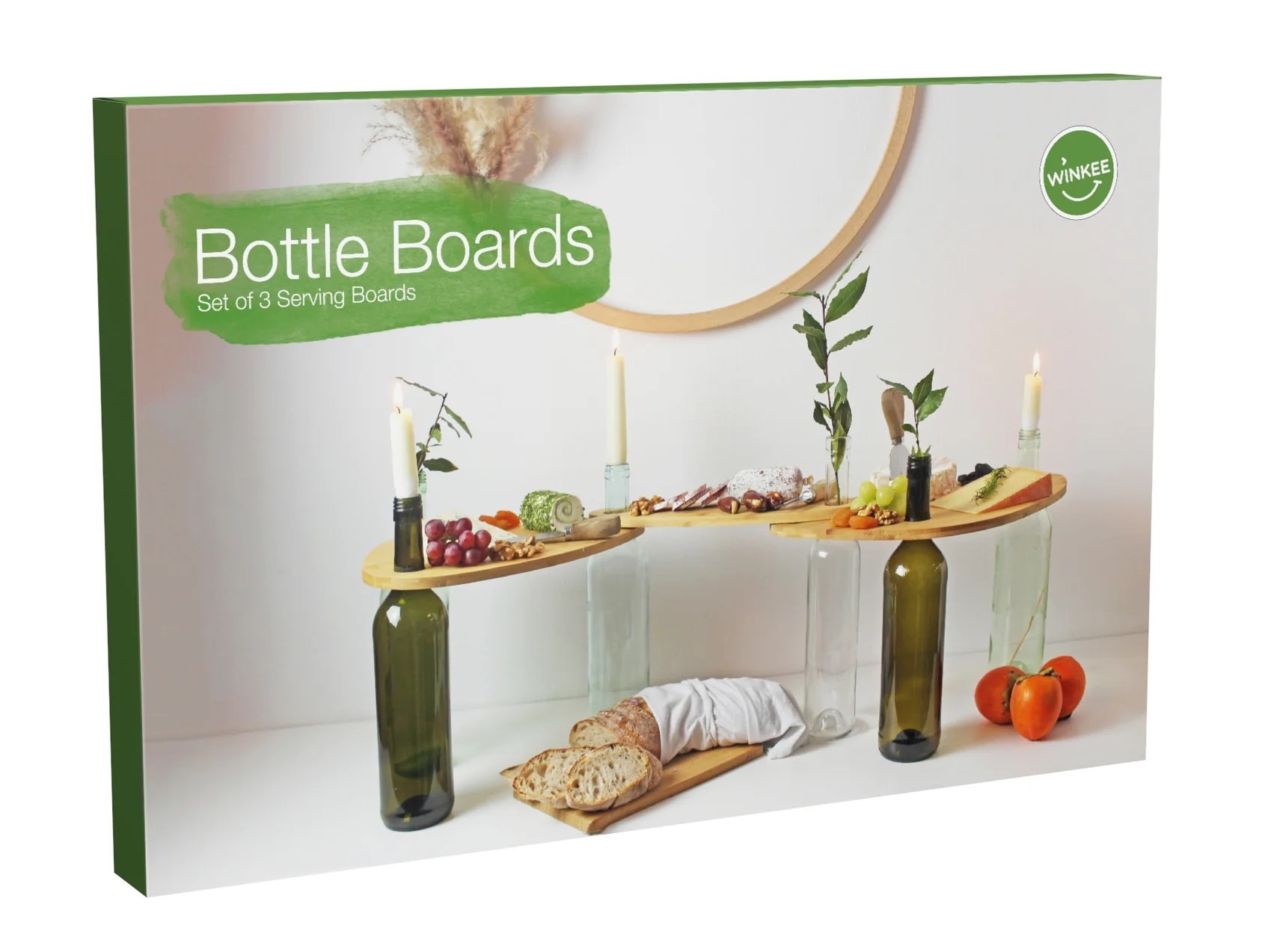 Set 3 platouri lemn - Bottle Boards | Winkee