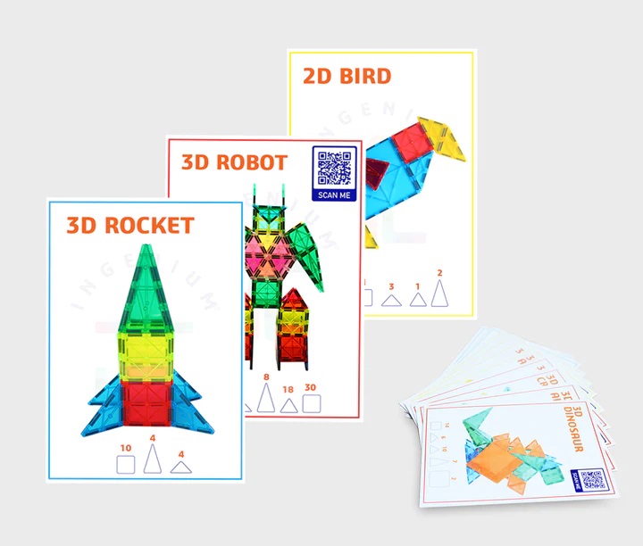 Set 18 carduri Mandala pentru seturile magnetice de constructie | JC Ingenium